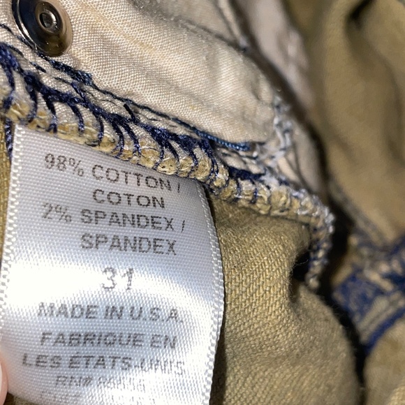 EUC Free People Mustard Yellow & Navy Floral Crop Ankle Jeans Size 31 - Picture 3 of 7